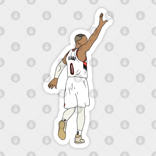 Damian Lillard Waves Goodbye Sticker by rattraptees